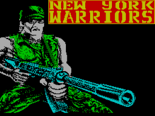 New York Warriors title screen for ZX Spectrum